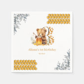 Classic Waterverf Beer Honey derde verjaardag Servet (Voorkant)