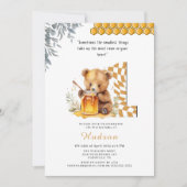 Classic Waterverf Beer Honey Eerste verjaardag Kaart (Voorkant)