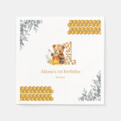 Classic Waterverf Beer Honey Eerste verjaardag Servet (Voorkant)