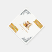 Classic Waterverf Beer Honey Eerste verjaardag Servet (Hoek)