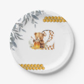 Classic Waterverf Beer Honey Tweede verjaardag Papieren Bordje (Voorkant)