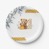 Classic Waterverf Beer Honey vierde verjaardag Papieren Bordje (Voorkant)