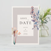 Classic Waterverf Blue Leaves Minimalistische brui Kaart (Staand voorkant)