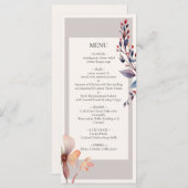 Classic Waterverf Blue Leaves Minimalistische brui Menu (Voorkant / Achterkant)