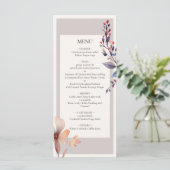 Classic Waterverf Blue Leaves Minimalistische brui Menu (Staand voorkant)