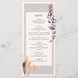 Classic Waterverf Blue Leaves Minimalistische brui Menu