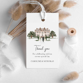 Classic Waterverf Engels Manor House Wedding Cadeaulabel