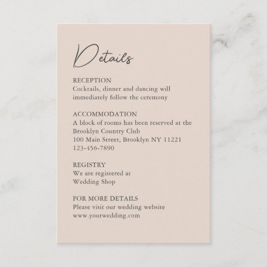 Classic Waterverf Engels Manor House Wedding Informatiekaartje (Voorkant)