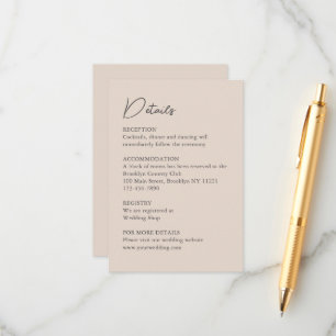 Classic Waterverf Engels Manor House Wedding Informatiekaartje