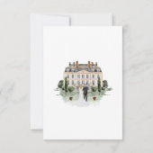 Classic Waterverf Engels Manor House Wedding Save The Date (Achterkant)