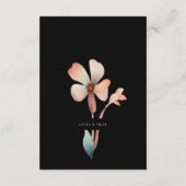 Classic Waterverf Floral Black RSVP-kaart Informatiekaartje (Achterkant)