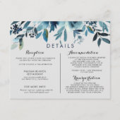 Classic Waterverf Floral Wedding Details Informatiekaartje (Voorkant)