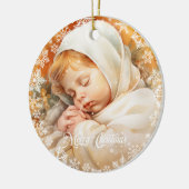 Classic waterverf gouden baby Jesus slapen Keramisch Ornament (Links)