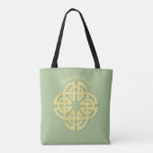 Classic Waterverf Groen Goud Keltisch Kruis Tote Bag (Achterkant)