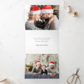 Classic Waterverf Kerst Bloemen Foto Drieluik Wenskaart (Binnen)