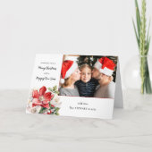 Classic Waterverf Kerst Bloemen Foto Feestdagen Kaart (Voorkant)