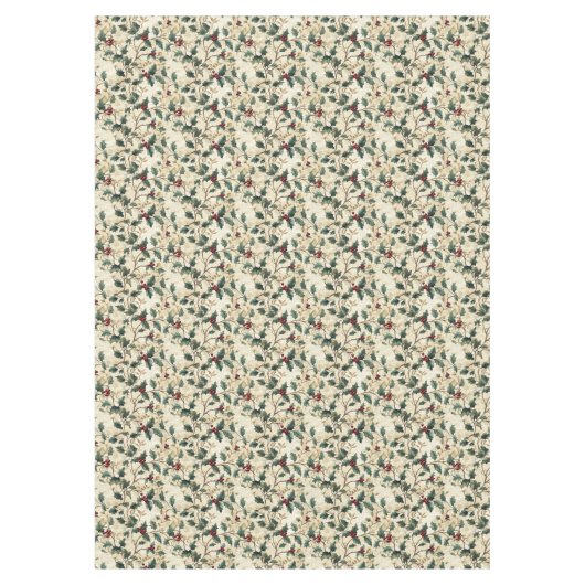 Classic waterverf Kerst Holly bessen gedempt Tafelkleed (Voorkant)