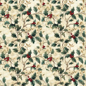 Classic waterverf Kerst Holly bessen gedempt Tafelkleed