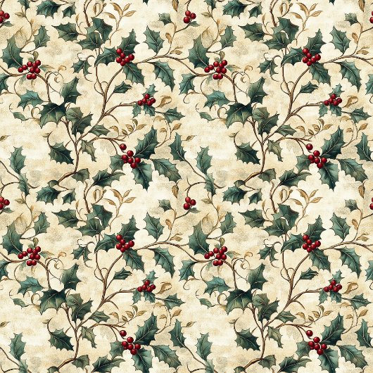 Classic waterverf Kerst Holly bessen gedempt Tafelkleed