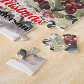 Classic waterverf kerstscène met rode robin legpuzzel (Zijkant)