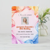 Classic Waterverf Lijst Verjaardag gepersonaliseer Kaart (Staand voorkant)