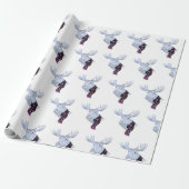 Classic Waterverf Moose Christmas Cadeaupapier (Uitgerold)