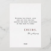 Classic Waterverf Moose Vrolijk kerstfeest Folie Feestdagenkaart (Achterkant)