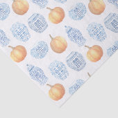 Classic Waterverf pompoenen blauw wit gember potje Tissuepapier (Detail)