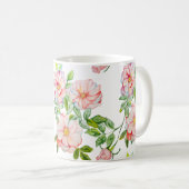 Classic waterverf rozen patroon koffiemok (Voorkant rechts)