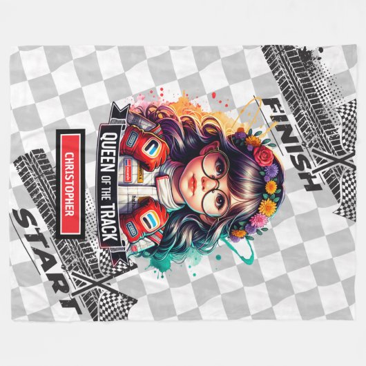 Classic Waterverf Sport Car Racing Meisje Deken (Voorkant (Horizontaal))