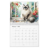 Classic Waterverf Twaalf Kattenrasbloemen 2025 Kalender (Feb 2026)