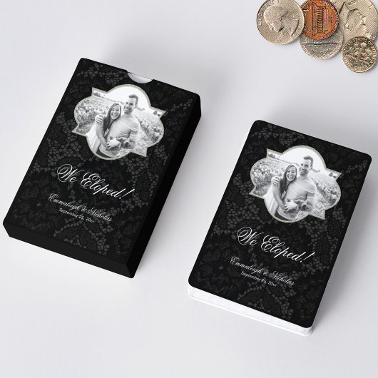 Classic We Eloped Photo Lijst | Zwart Pokerkaarten