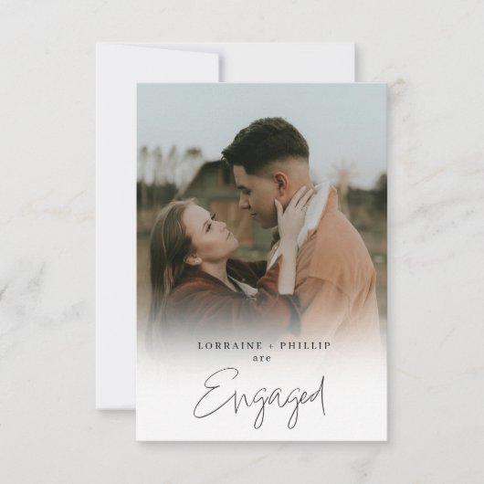 Classic We’re Engaged Photo Nodig wit verloop uit Kaart (Voorkant)