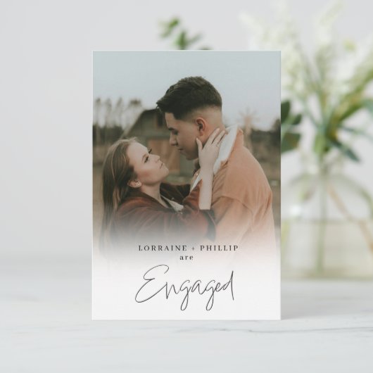 Classic We’re Engaged Photo Nodig wit verloop uit Kaart (Staand voorkant)