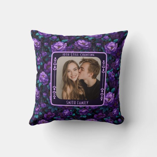 Classic Wedding 25Th Anniversary Throw Pillow Kussen (Achterkant)