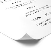 Classic Wedding Bar Menu Poster (Hoek)