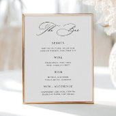 Classic Wedding Bar Menu Poster
