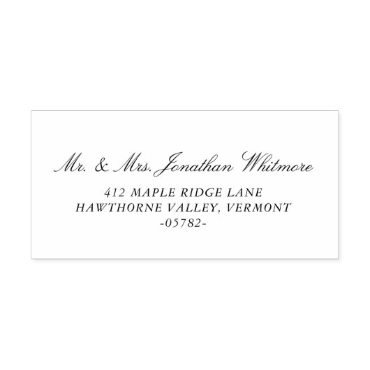 Classic Wedding  Calligraphy Wedding Address Stamp Rubberstempel (Afrduk)