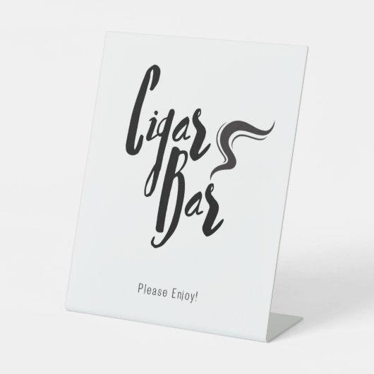 Classic Wedding Cigar Bar Pedestal Sign Reclamebord Met Voetstuk (Voorkant)