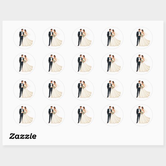 Classic Wedding Couple Sticker (Vel)
