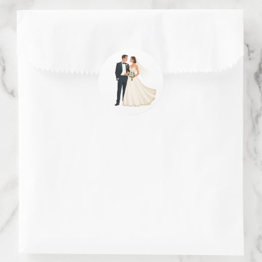 Classic Wedding Couple Sticker (Tas)