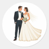 Classic Wedding Couple Sticker (Voorkant)