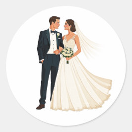 Classic Wedding Couple Sticker