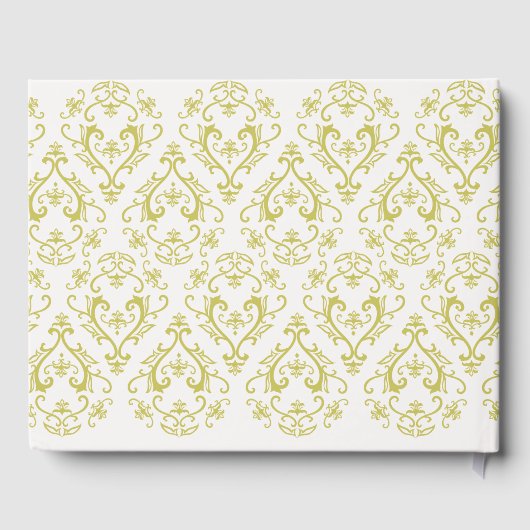 Classic Wedding Elegant Damask Pattern Gold Gastenboek (Achterkant)
