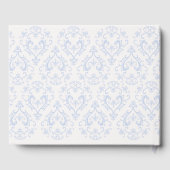 Classic Wedding Elegant Damask Pattern Light Blue Gastenboek (Achterkant)
