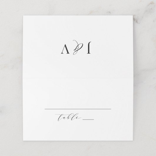 Classic Wedding Folded Place Card Escort J102 Plaatskaartje (Buitenkant ongevouwen)