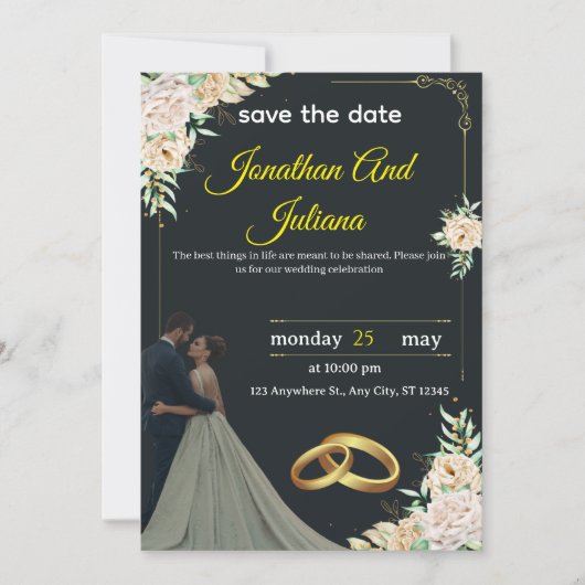 Classic Wedding Invitation 2025" Kaart (Voorkant)