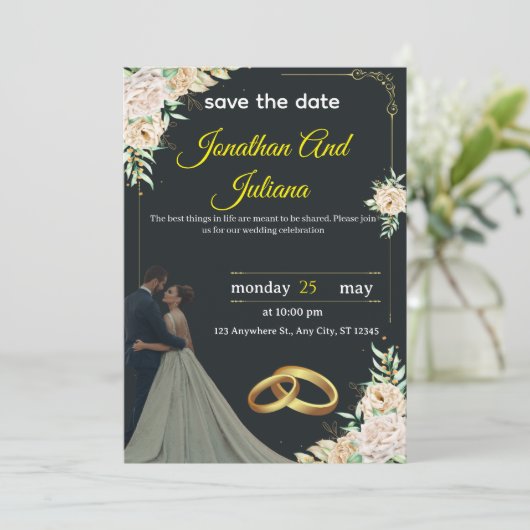 Classic Wedding Invitation 2025" Kaart (Staand voorkant)