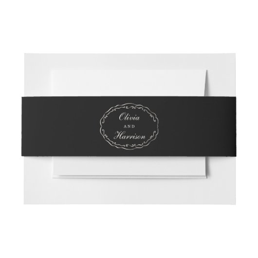 Classic Wedding Invitation Belly Band Uitnodigingen Wikkel (Voorkant Voorbeeld)