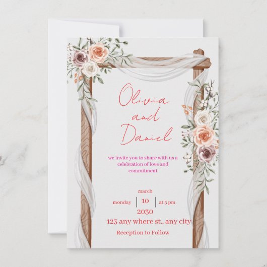 Classic Wedding Invitation – Elegant and Timeless  Kaart (Voorkant)